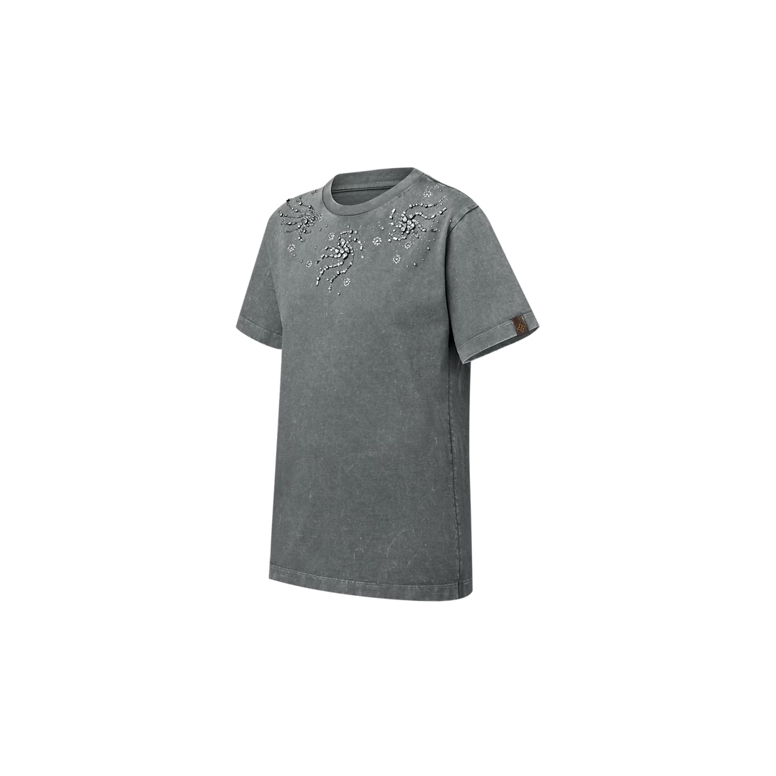 루이비통 라인스톤 스월 티셔츠