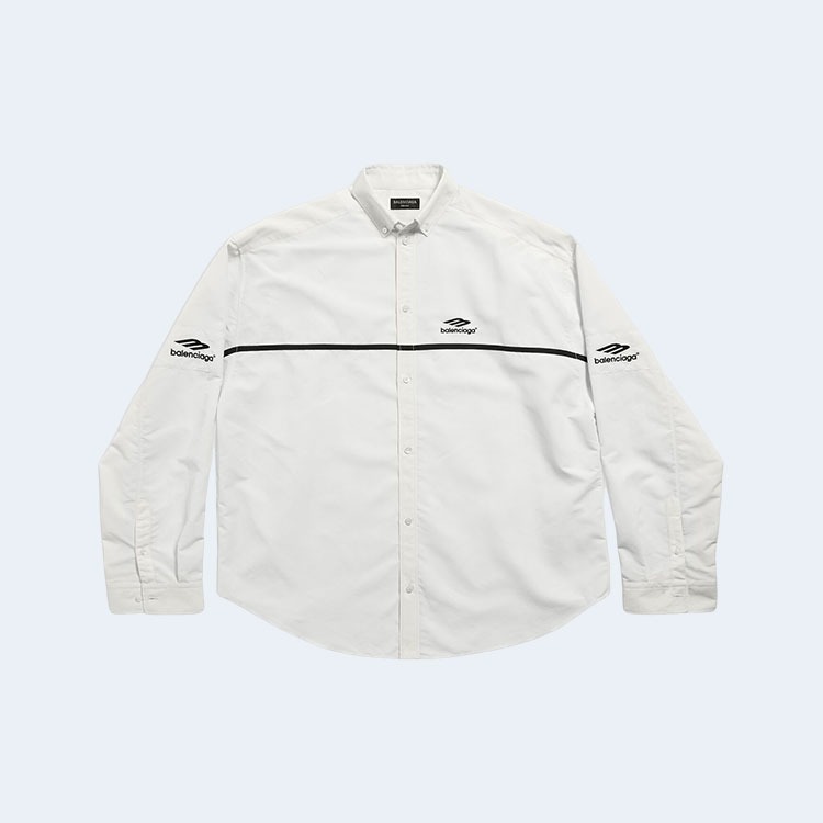 발렌시아가 3B 스포츠 아이콘 오버사이즈 셔츠 화이트