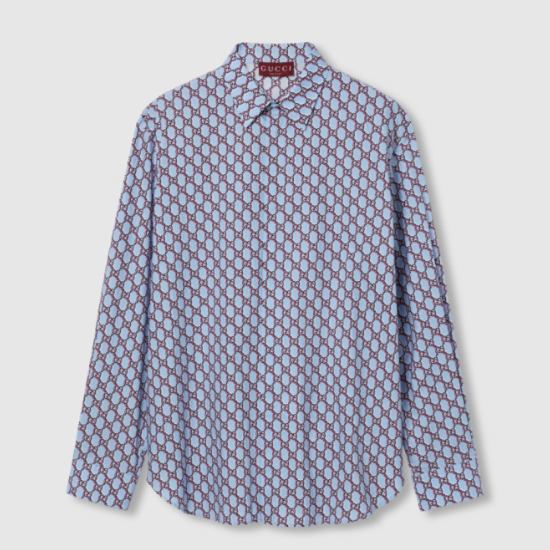 구찌 프린트 코튼 셔츠