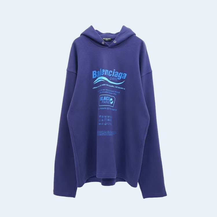 발렌시아가 드라이 클리닝 로고 후디 