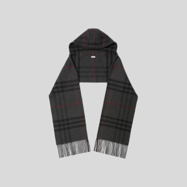 버버리 체크 후드 스카프