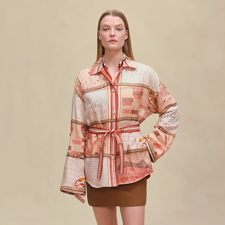 에르메스 퀼티드 오버셔츠