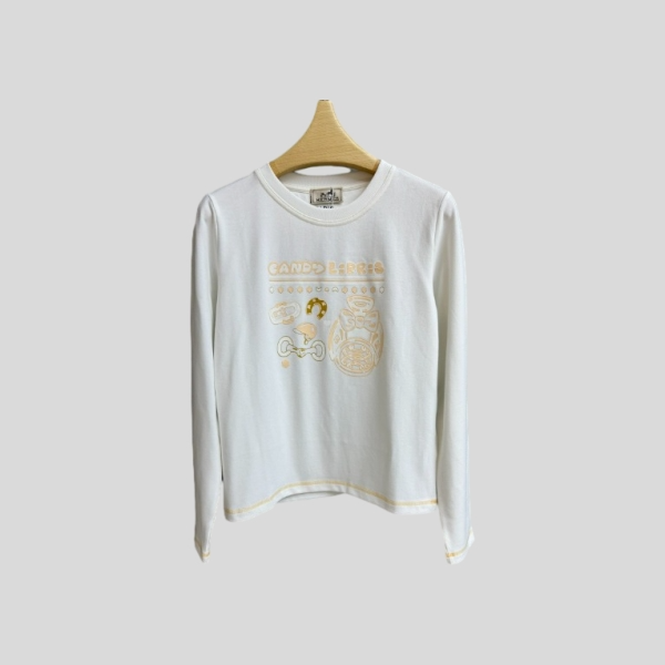 에르메스 프린트 긴팔 티셔츠