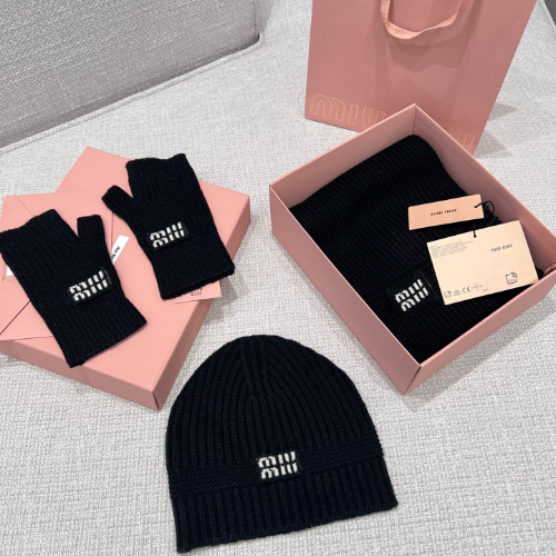 미우미우 니트 3종 세트(스카프, 비니, 장갑)