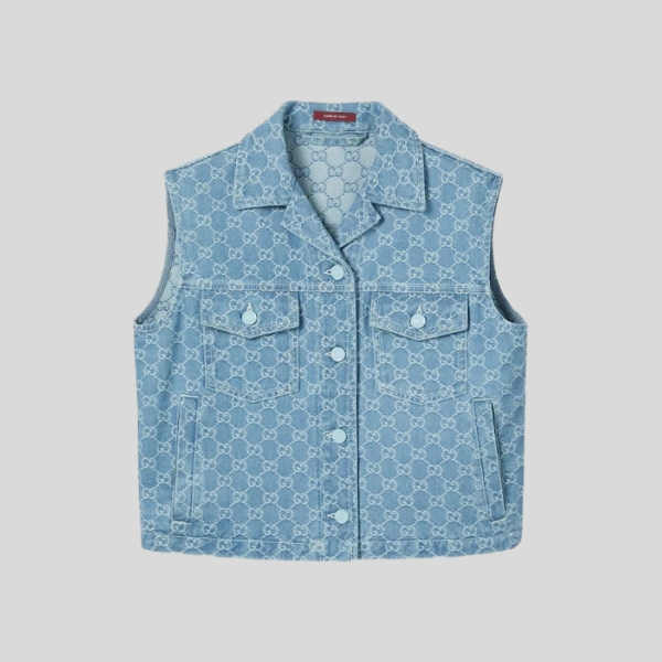 구찌 GG 데님 자카드 베스트