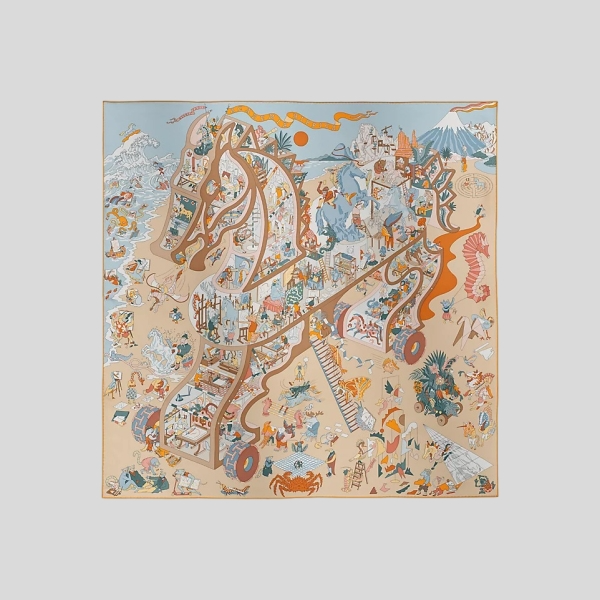 에르메스 Academia Hippica 스카프 90