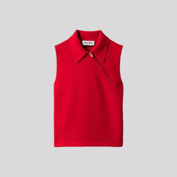 미우미우 슬리브리스 폴로 셔츠