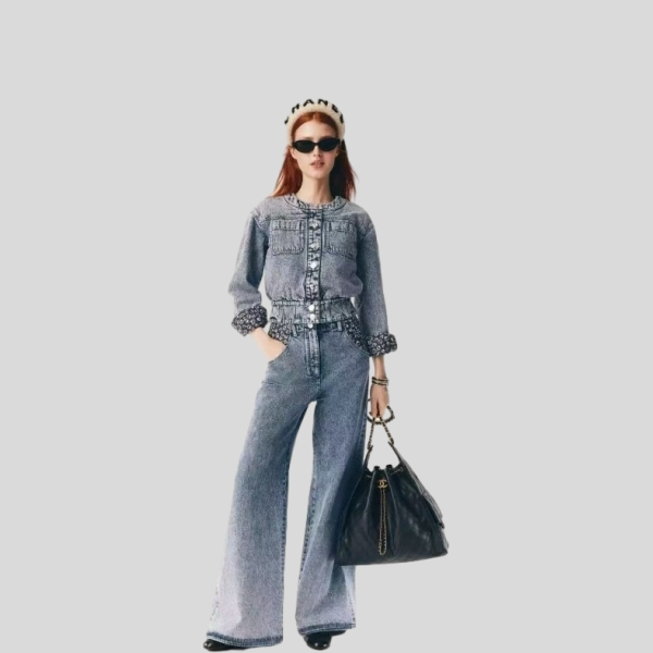 샤넬 포켓 플라워 진