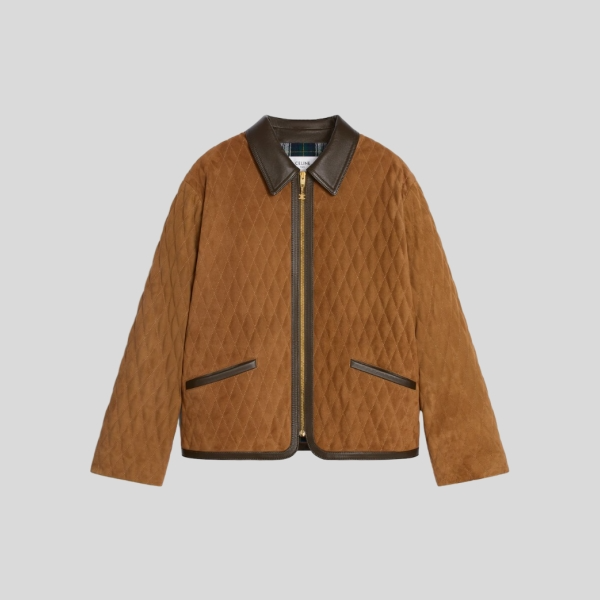 셀린느 스웨이드 퀼티드 자켓