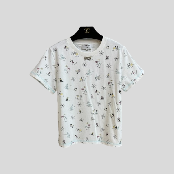 샤넬 스키 프린트 티셔츠