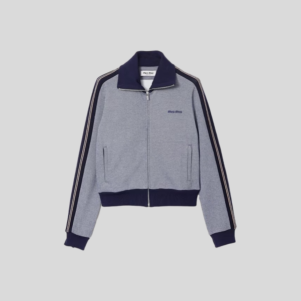 미우미우 저지 지퍼 스웨트셔츠