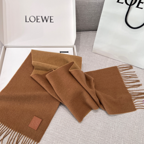 로에베 솔리드 레더 로고 롱 스카프