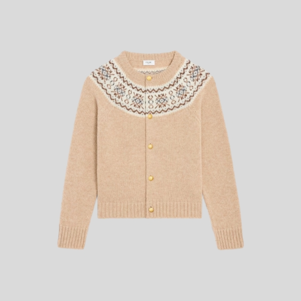 셀린느 트리옹프 페어 아일 울 가디건