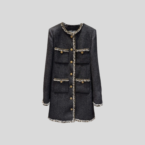 샤넬 블랙 트위드 코트