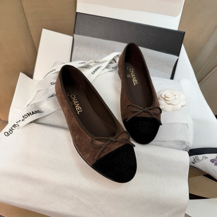 샤넬 G02819 클래식 투톤 발레리나 CC 여성 플랫 슈즈