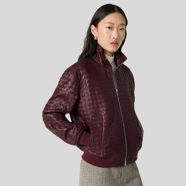 보테가베네타 인트레치아토 가죽 블루종