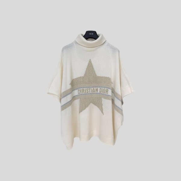 디올  터틀넥 케이프 풀오버 울니트 스웨터