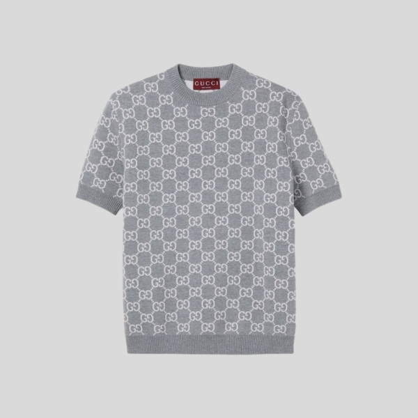 구찌 리버서블 GG 파인 울 자카드 탑