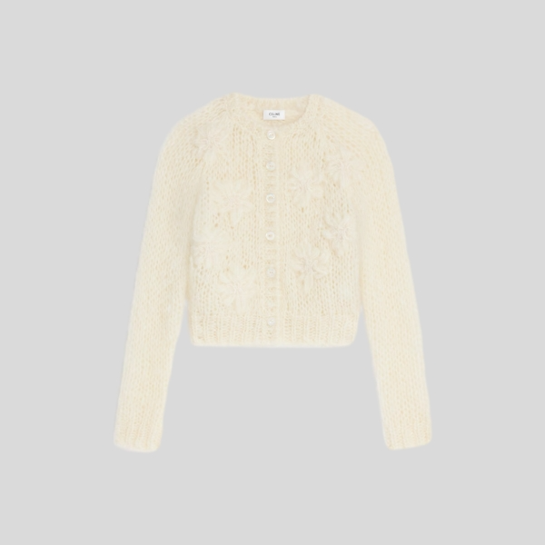 셀린느 모헤어 자수 가디건