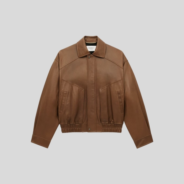 생로랑 빈티지 램스킨 보머 자켓