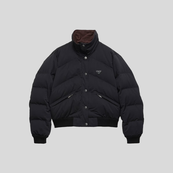 프라다 크롭 컴팩트 포플린 다운 자켓