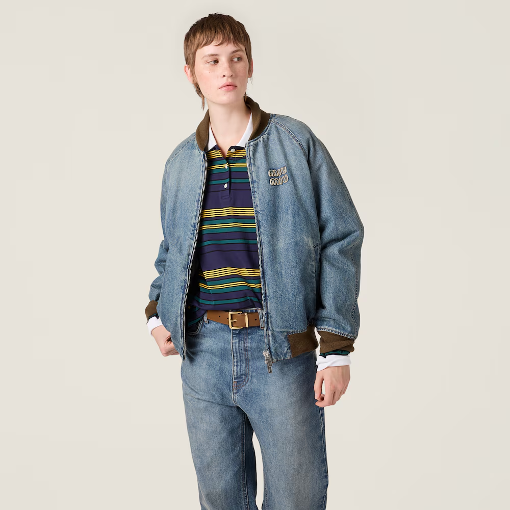 미우미우 데님 블루종 자켓