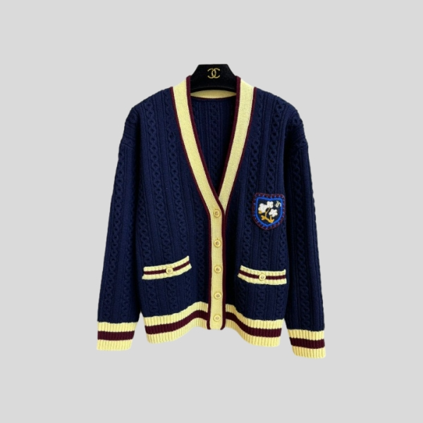 샤넬 프레피 스타일 니트 가디건