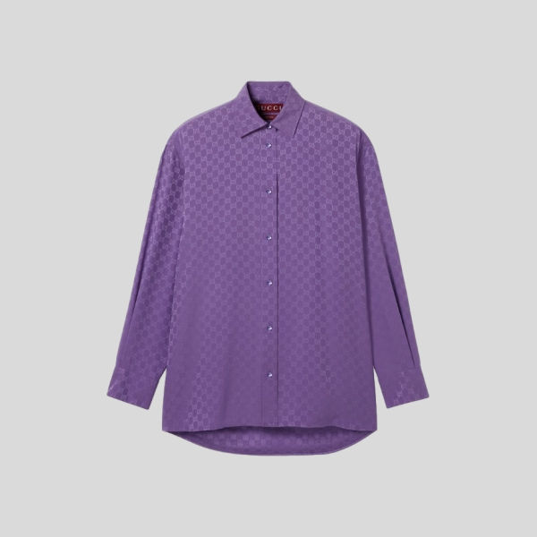구찌 GG 실크 자카드 오버사이즈 셔츠