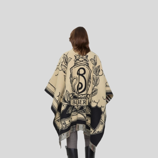 버버리 스토미 나이트 울 케이프