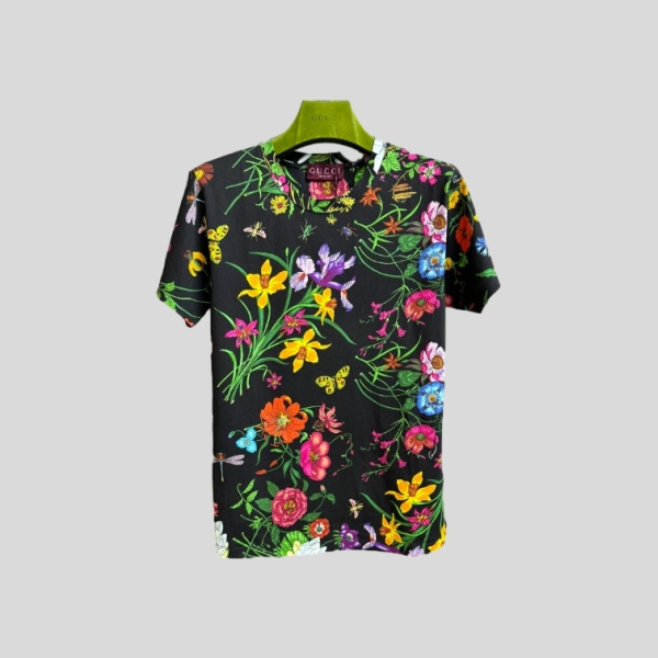 구찌 플로럴 프린트 티셔츠