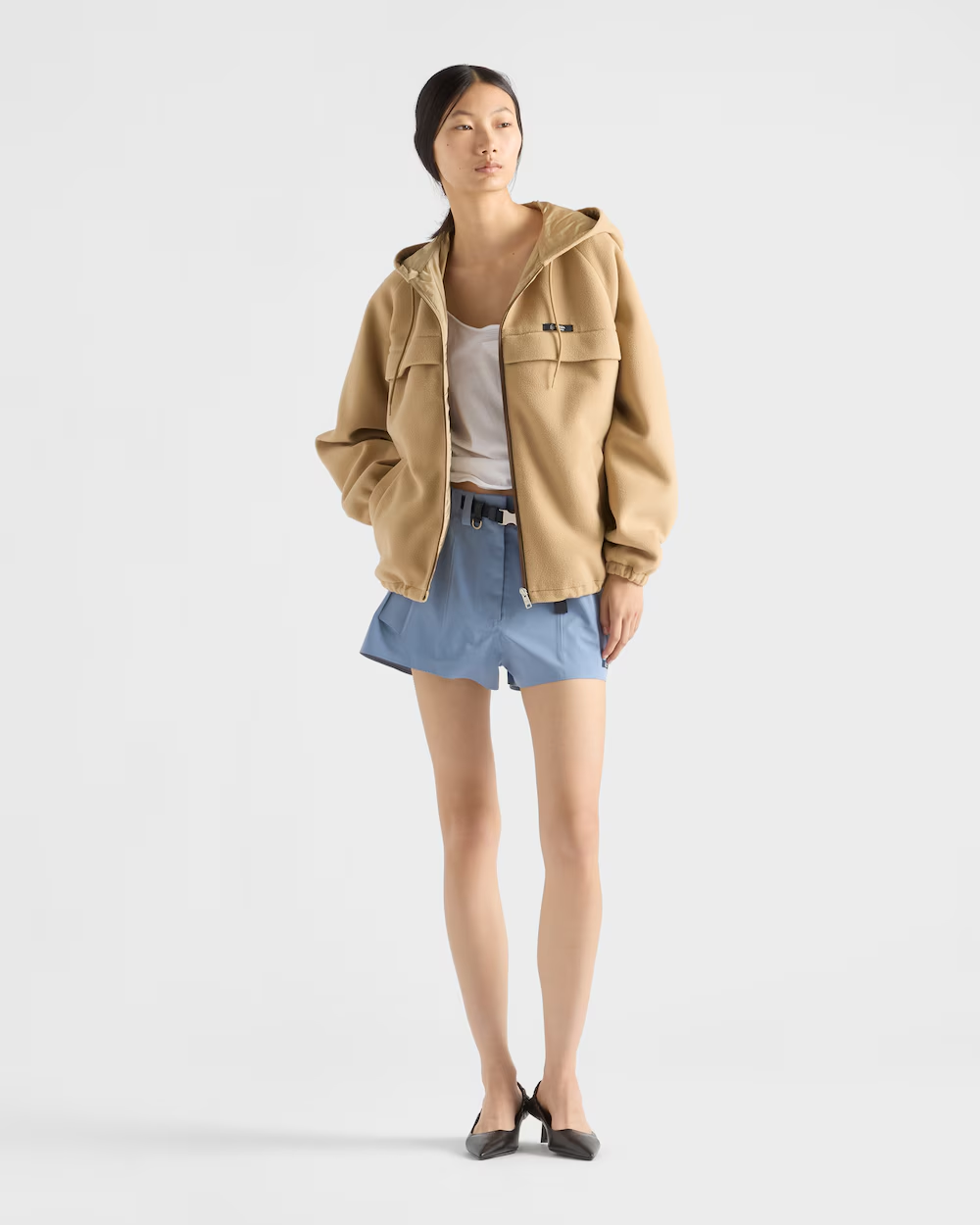 프라다 테크니컬 플리스 후디 재킷