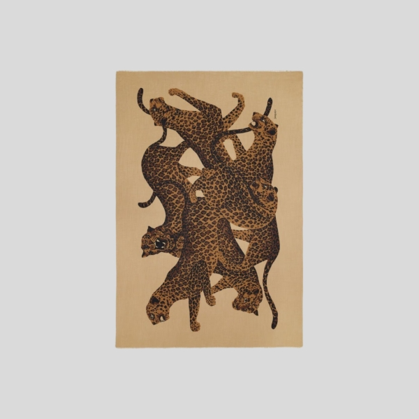 생로랑 울 트윌 소재 레오파드 스톨