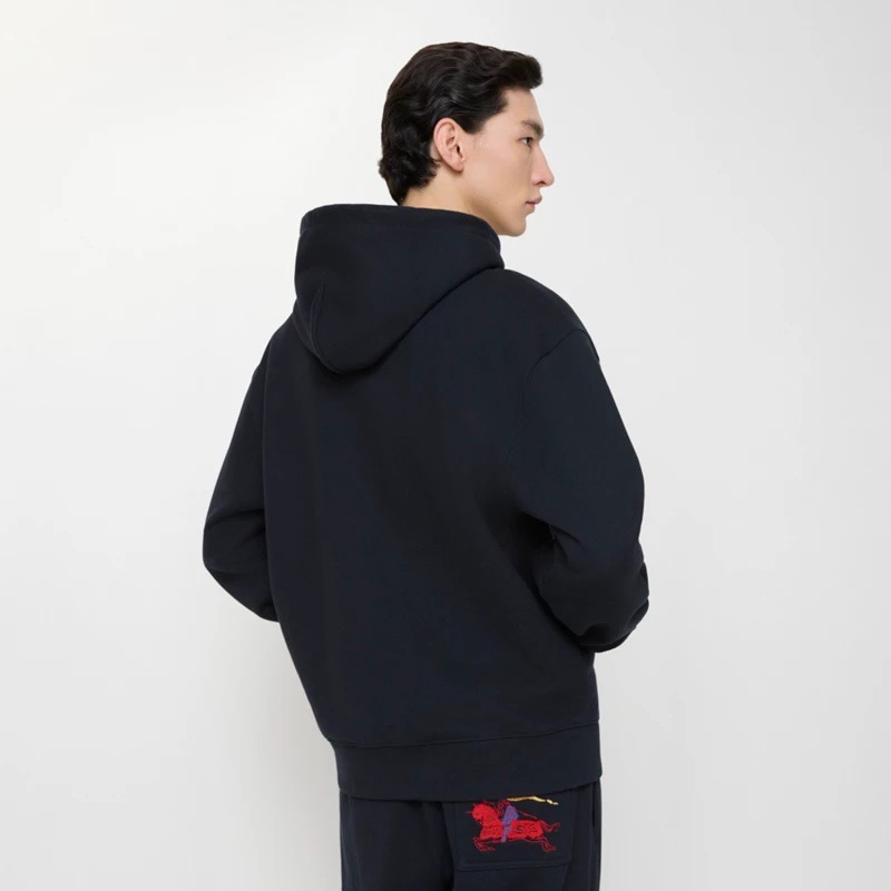 버버리 로고 자수 코튼 후드