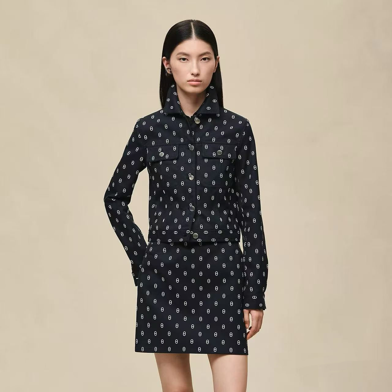 에르메스 데님 스커트