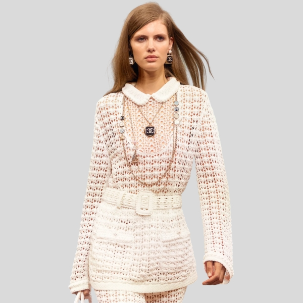 샤넬 니트 벨트 탑