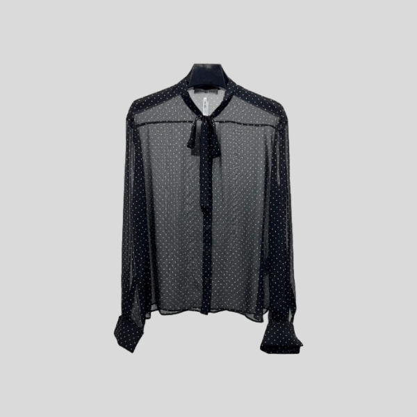 디올 실크 도트 셔츠