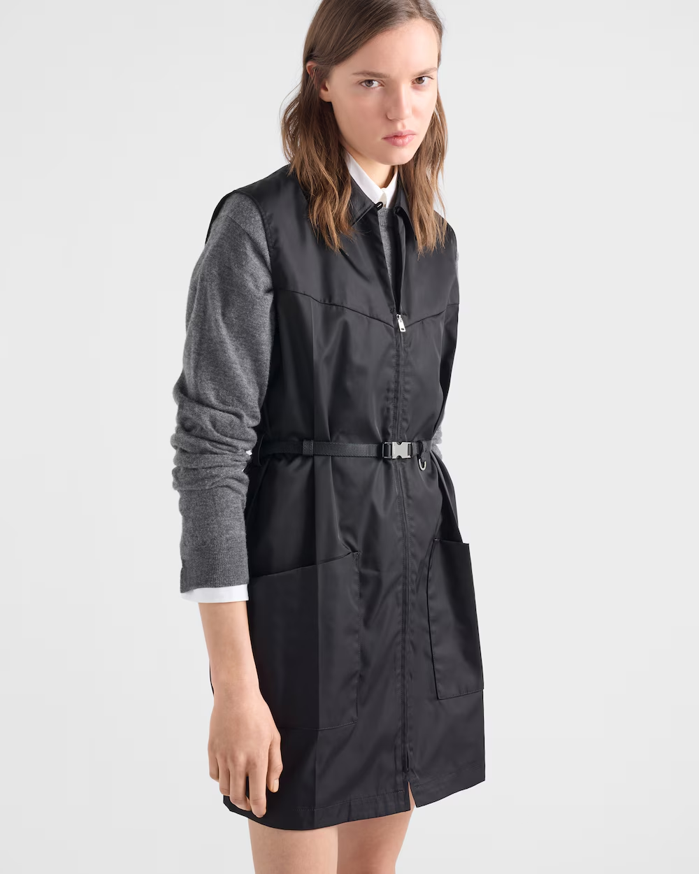 프라다 리나일론 미니드레스